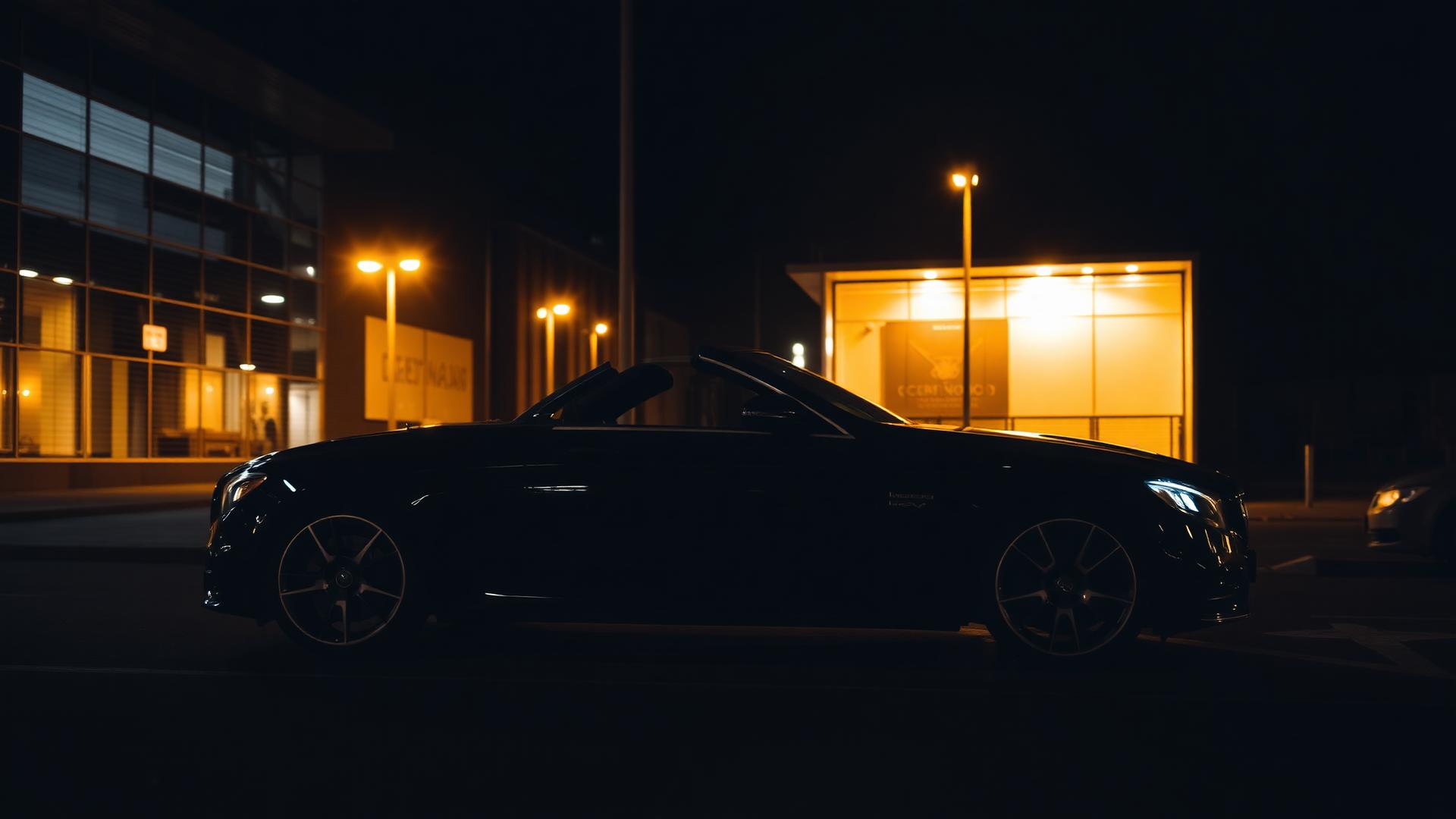 Mașină de lux pe timp de noapte